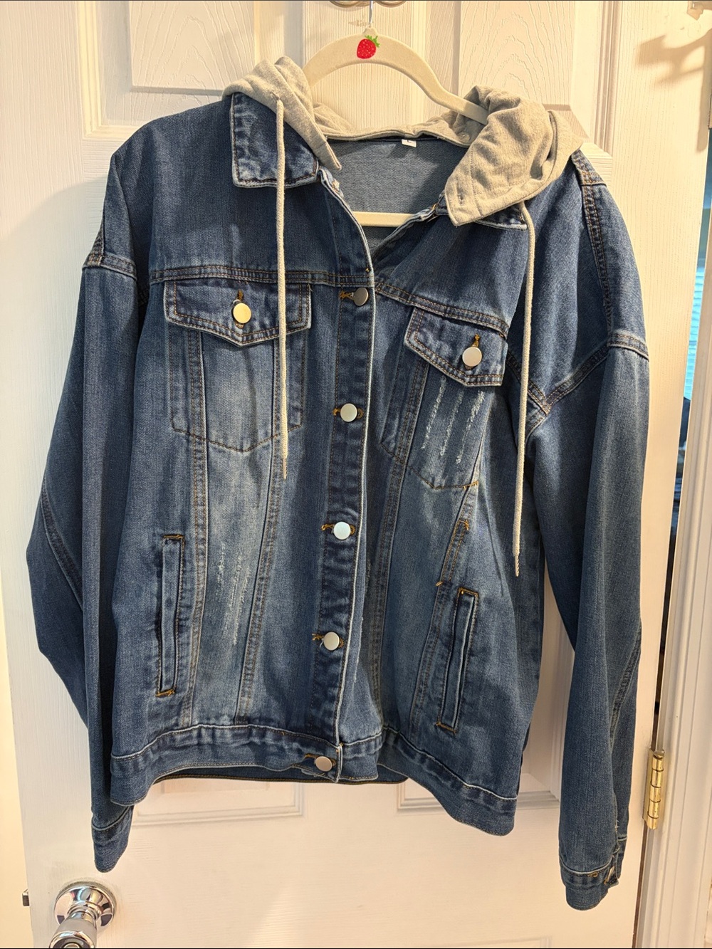 Women’s  Hooded Denim Jacket - Blue